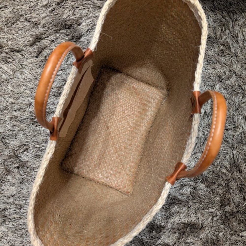 Mar Y Sol Caracas Striped Large Woven Basket Beach Tote Bag - Picture 6 of 10